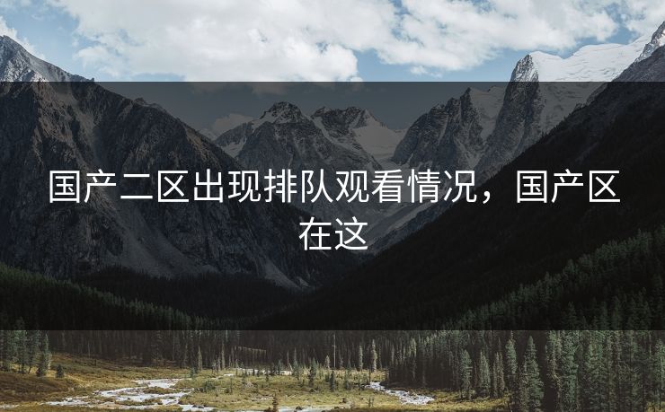国产二区出现排队观看情况，国产区在这