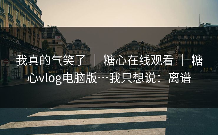 我真的气笑了 ｜ 糖心在线观看 ｜ 糖心vlog电脑版…我只想说：离谱